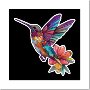 Floral Humming Bird Posters and Art